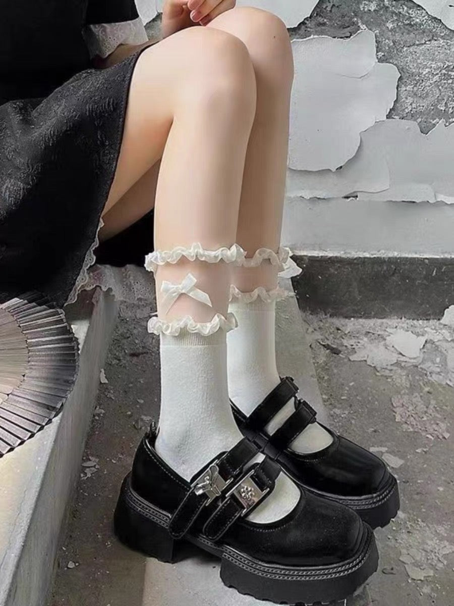 ♡ Lace Mesh Ankle Socks ♡