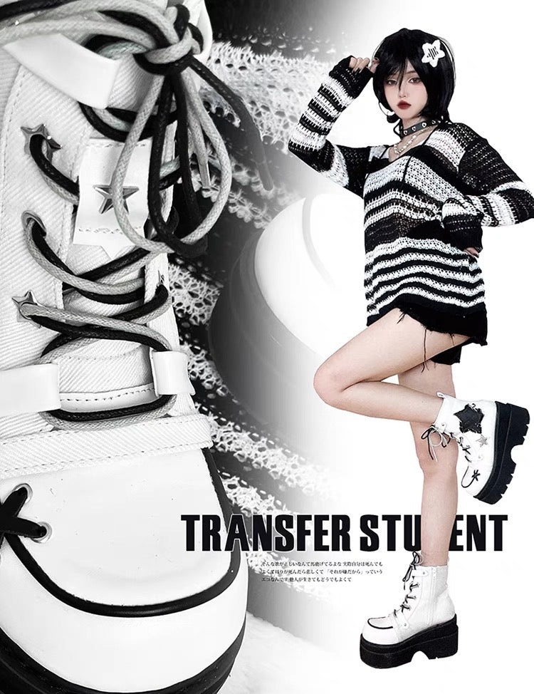 ♡ Transfer Student ♡ - Canvas Platform Bootie