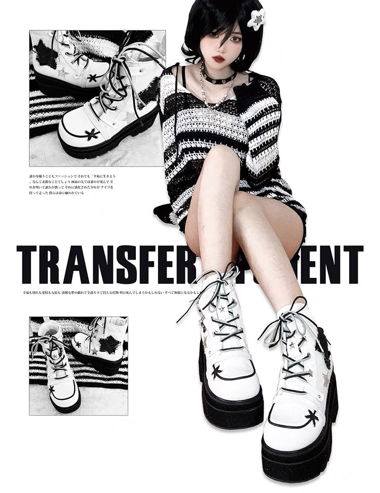 ♡ Transfer Student ♡ - Canvas Platform Bootie