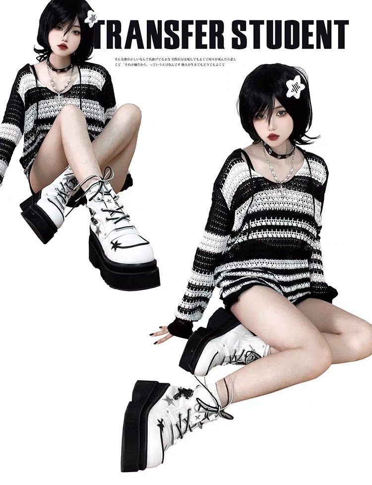 ♡ Transfer Student ♡ - Canvas Platform Bootie