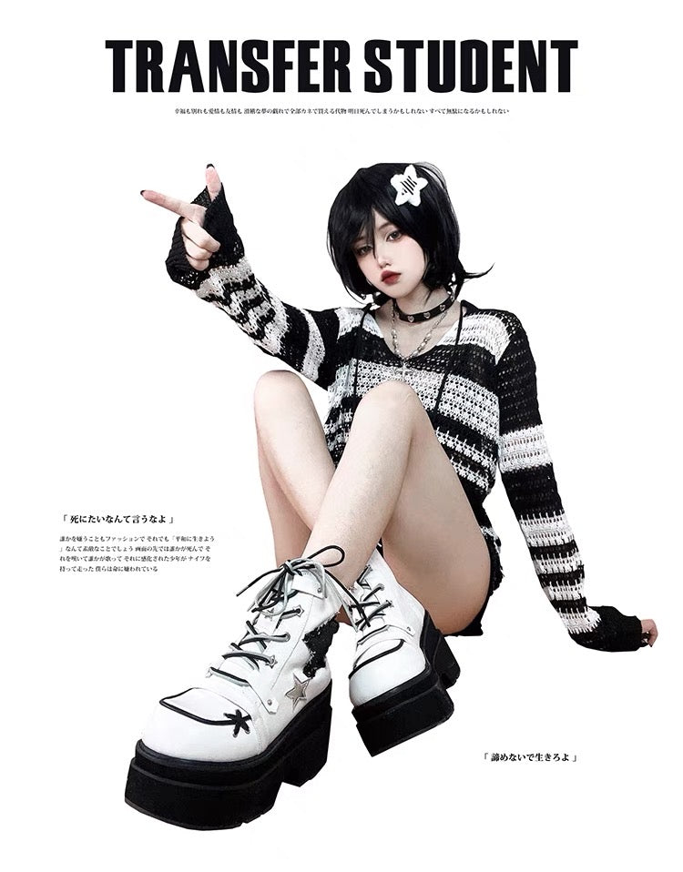 ♡ Transfer Student ♡ - Canvas Platform Bootie