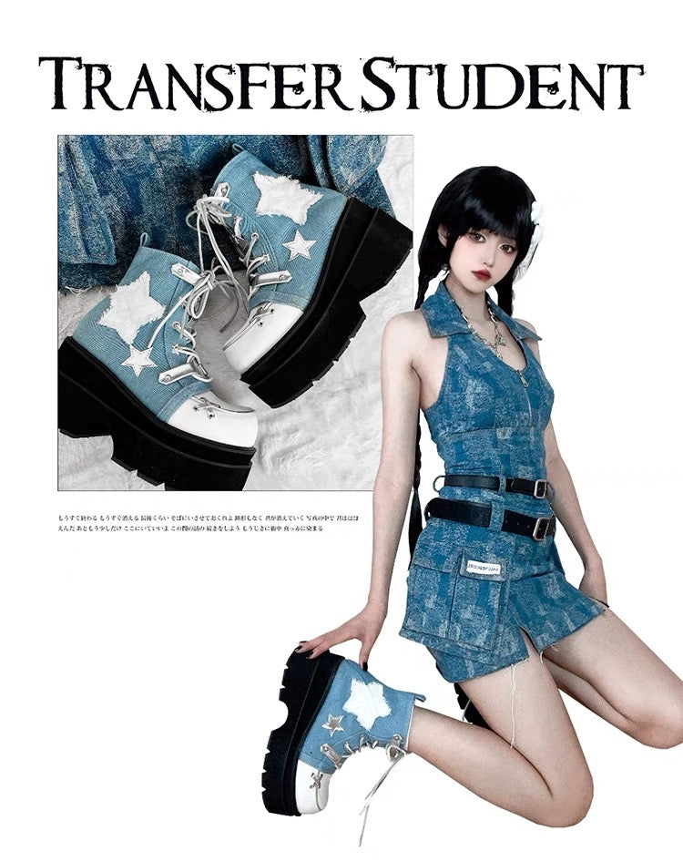 ♡ Transfer Student ♡ - Canvas Platform Bootie