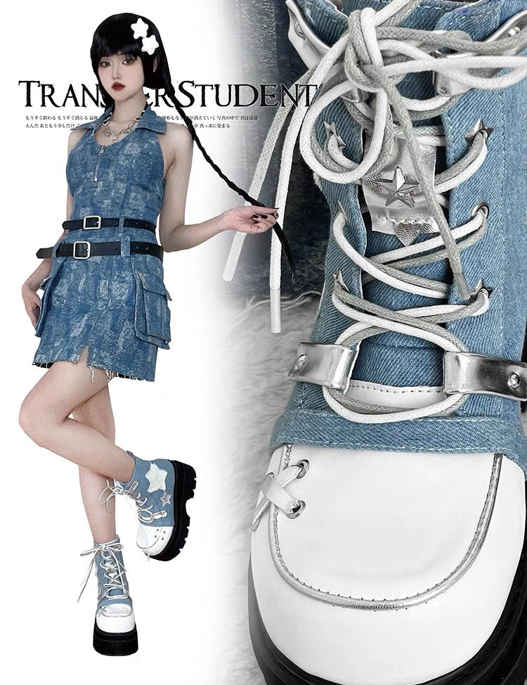 ♡ Transfer Student ♡ - Canvas Platform Bootie