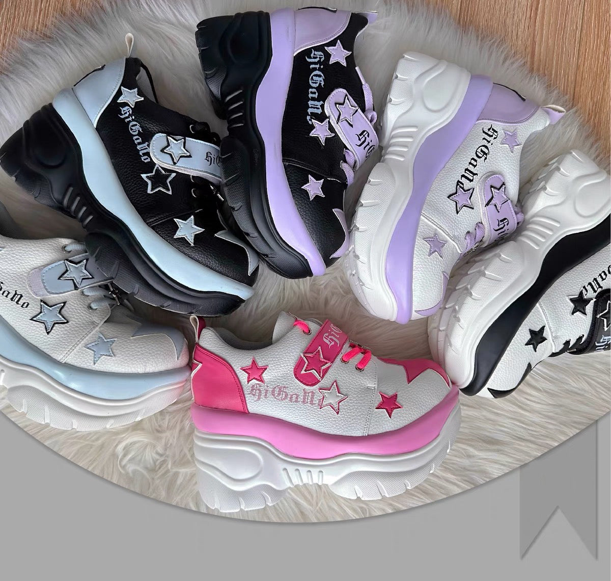 ♡ Rainbow Star ♡ - Y2K Chunky Sneakers