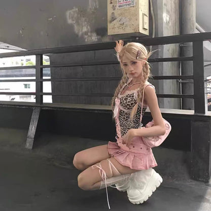 Y2K Aesthetic Pink Micro Skort