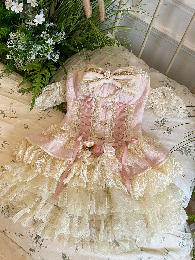 Light Pink Marie Antoinette Style Short Dress