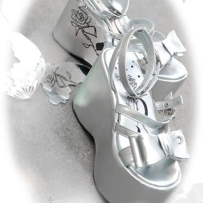 ♡ Moonlit Rose ♡ - Y2K Gothic Sandals