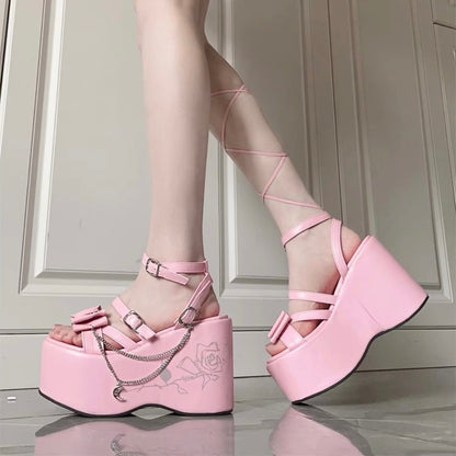 ♡ Moonlit Rose ♡ - Y2K Gothic Sandals