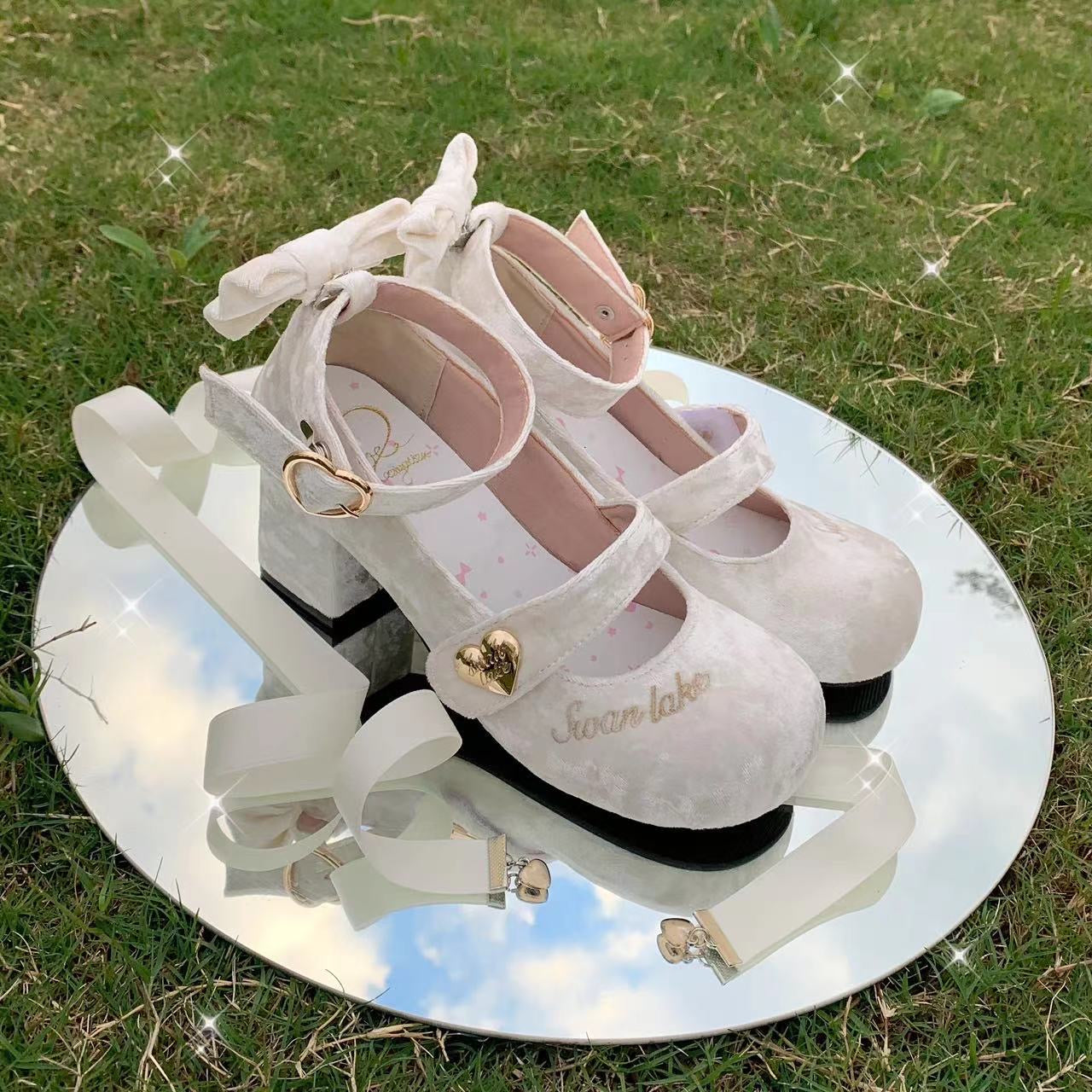 ♡ Baby Ballet ♡ - Бархатные туфли Долли на высоких каблуках