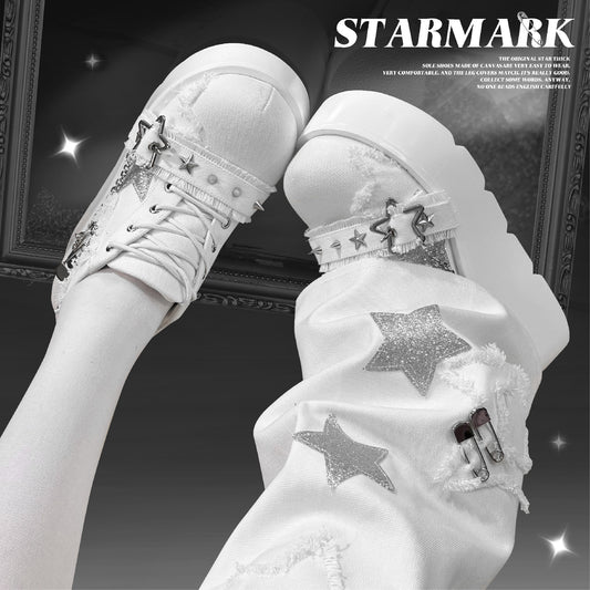 ♡ Star Mark ♡ - Scarpe con plateau in tela
