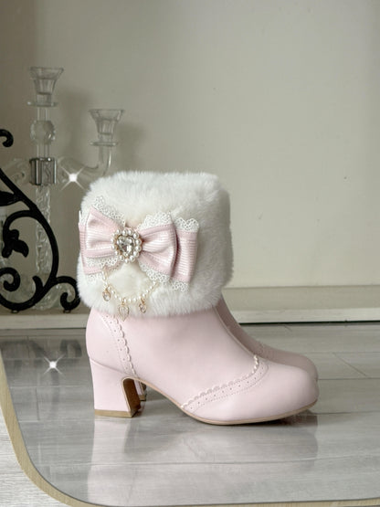 ♡ Otome Sugar ♡ - Heart Heel Ankle Boots