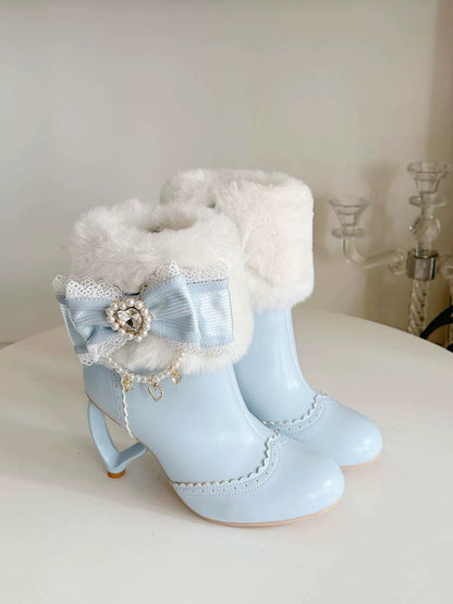 ♡ Otome Sugar ♡ - Heart Heel Ankle Boots