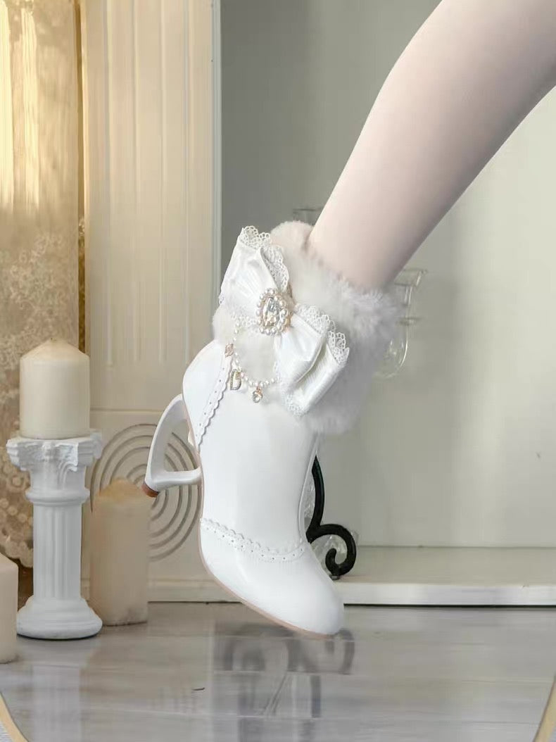 ♡ Otome Sugar ♡ - Heart Heel Ankle Boots