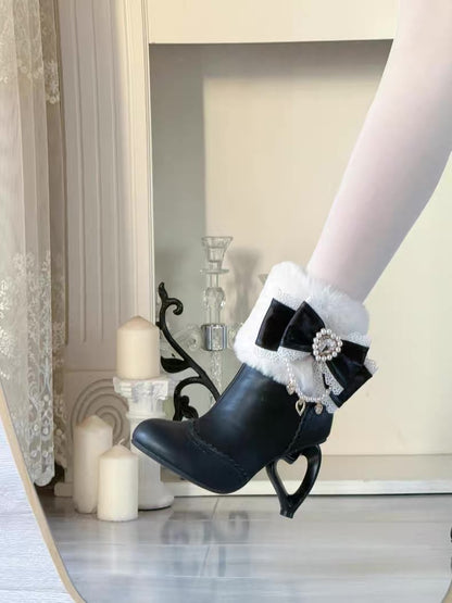 ♡ Otome Sugar ♡ - Heart Heel Ankle Boots