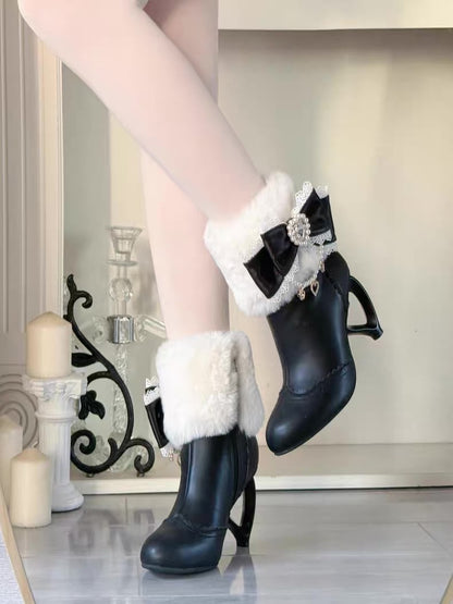 ♡ Otome Sugar ♡ - Heart Heel Ankle Boots