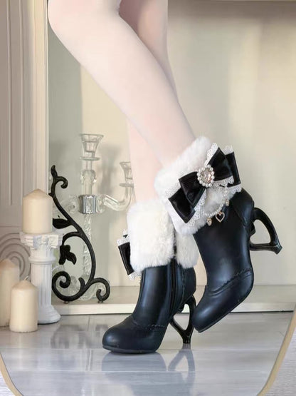 ♡ Otome Sugar ♡ - Heart Heel Ankle Boots