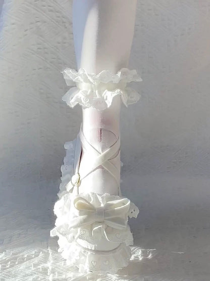 ♡ Doll Box ♡ - Lace-Trimmed Platforms