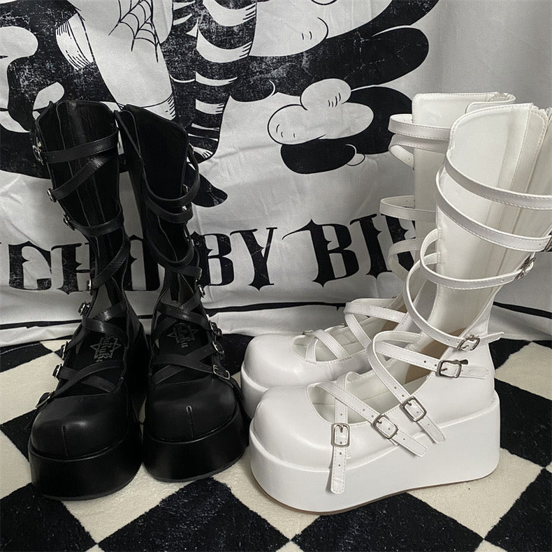 ♡ Goth Doll ♡ - Dolly Platform Shoes