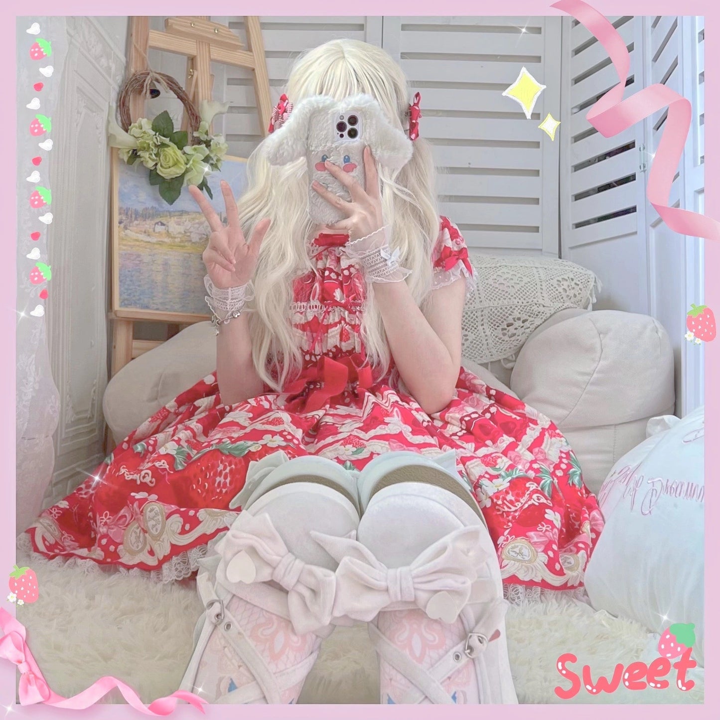 ♡ Sweet Doll ♡ - Velvet Flat Platforms