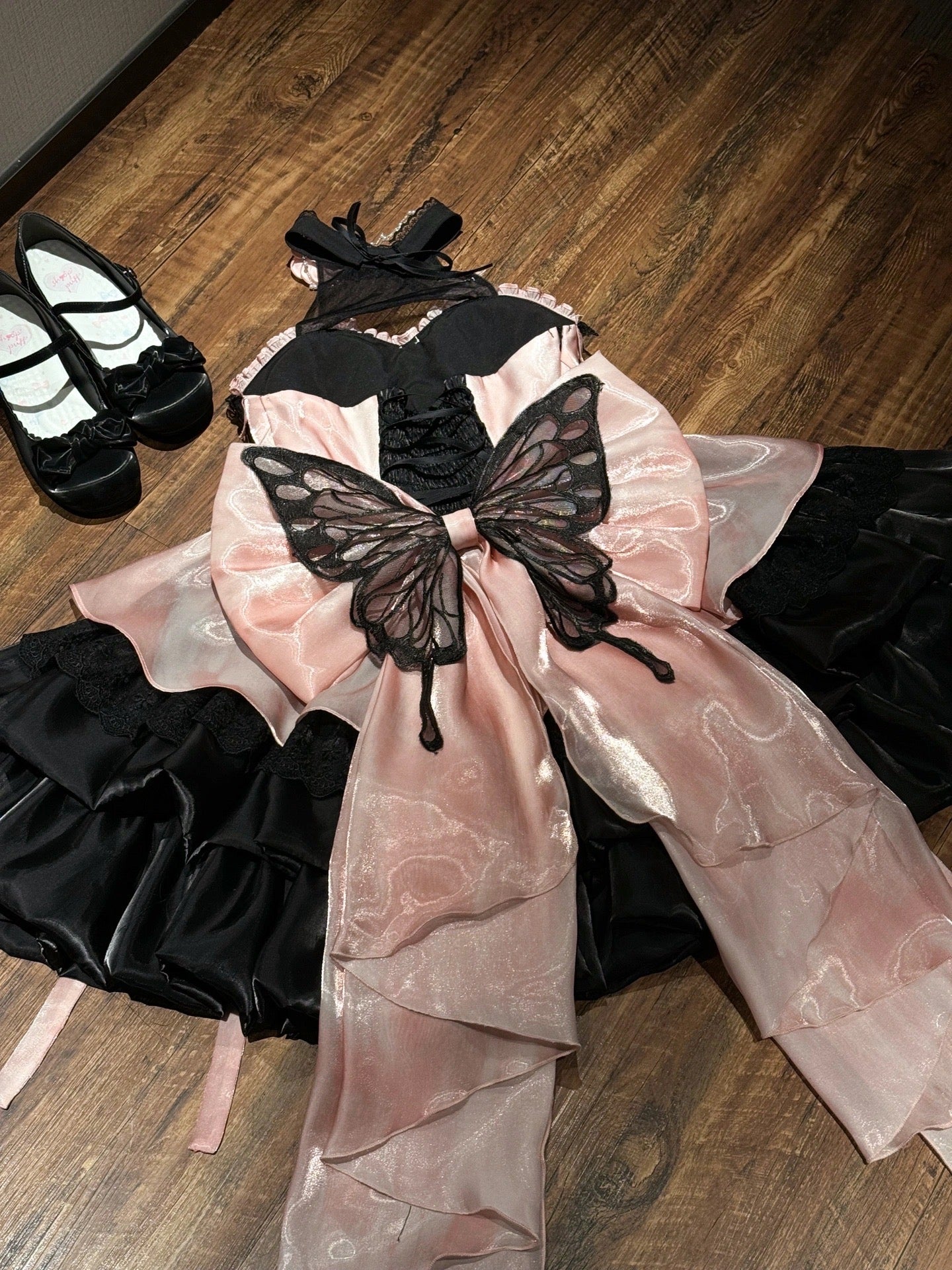 ♡ La promessa d'amore ♡ - Set vestito Dolly nero e rosa