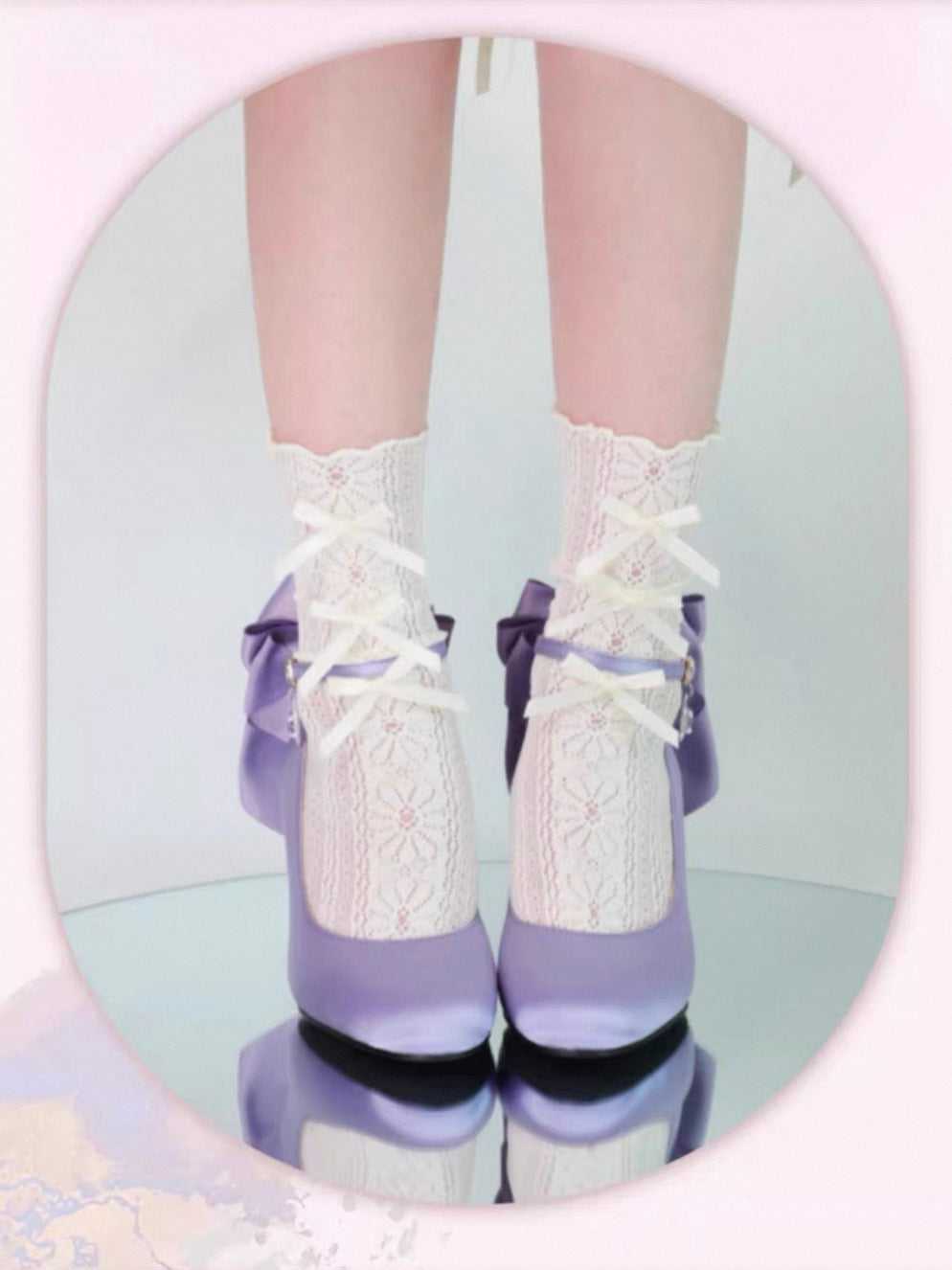 ♡ Inmyname ♡ - Gemstone Bow Leather Heels