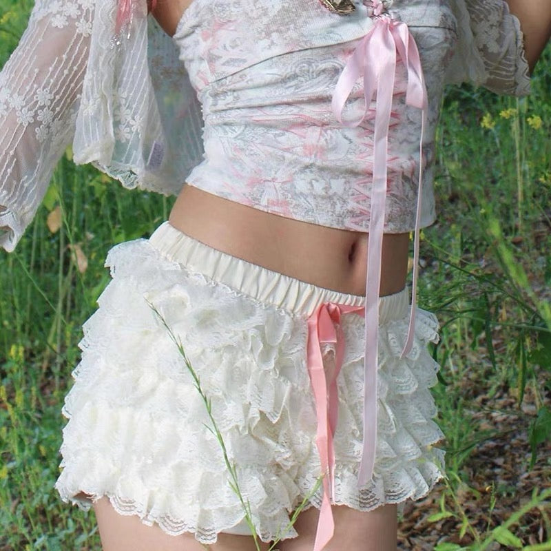 French Sweet Lace Shorts
