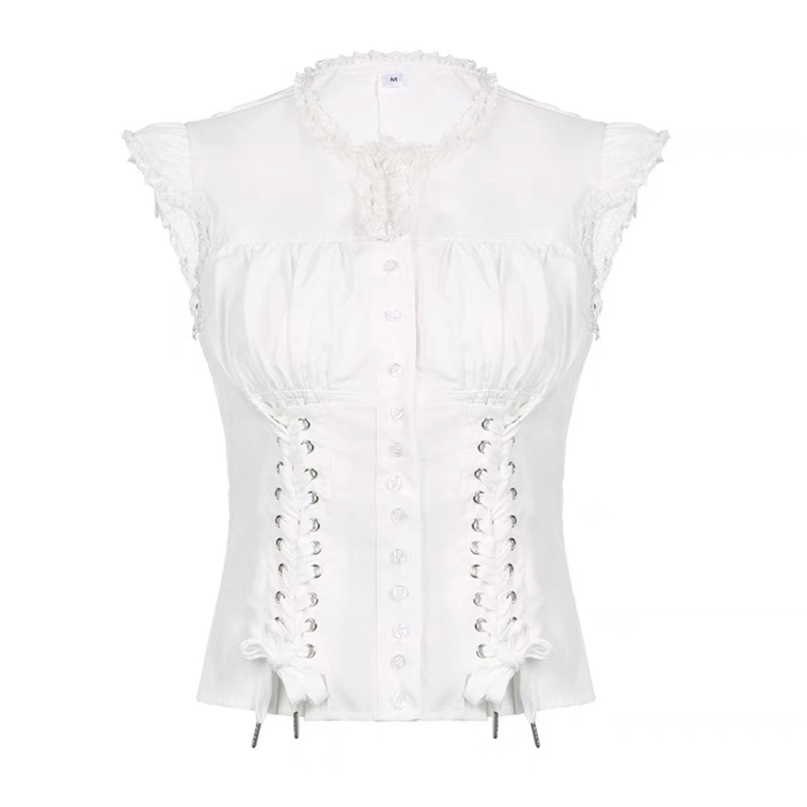 Spring Tea Mist Tie-Front French Shirt