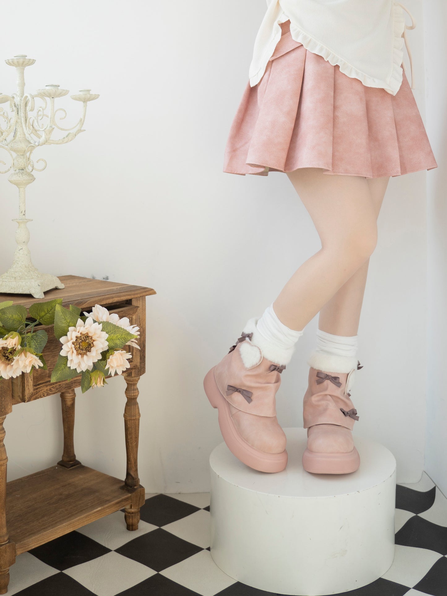 ♡ Snow Doll ♡ - Ботильоны на среднем каблуке 