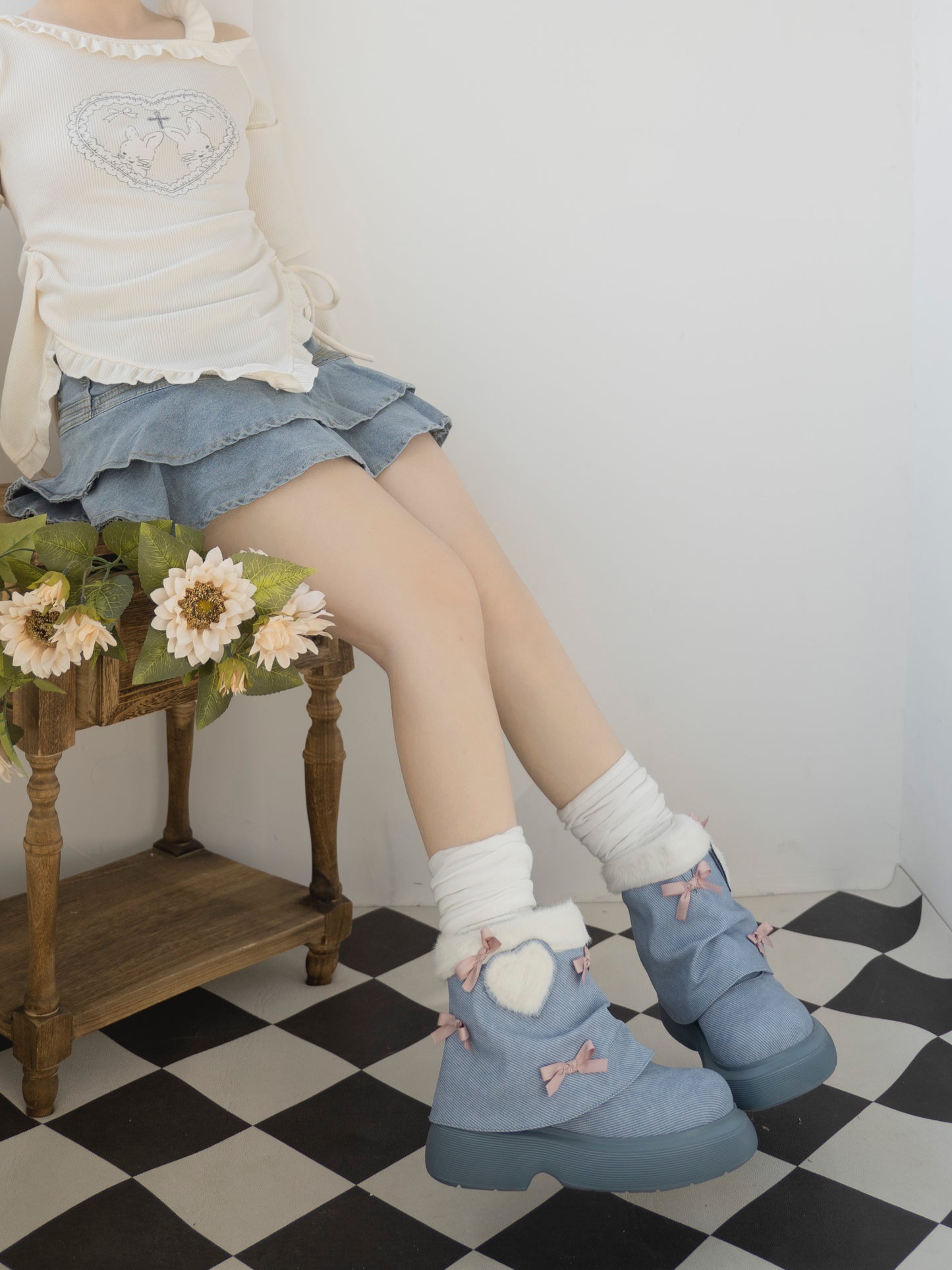 ♡ Snow Doll ♡ - Mid Heel Bootie