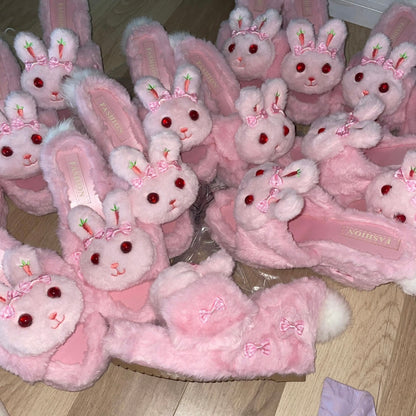 ♡ Розовый кролик ♡ - Туфли на платформе ручной работы
