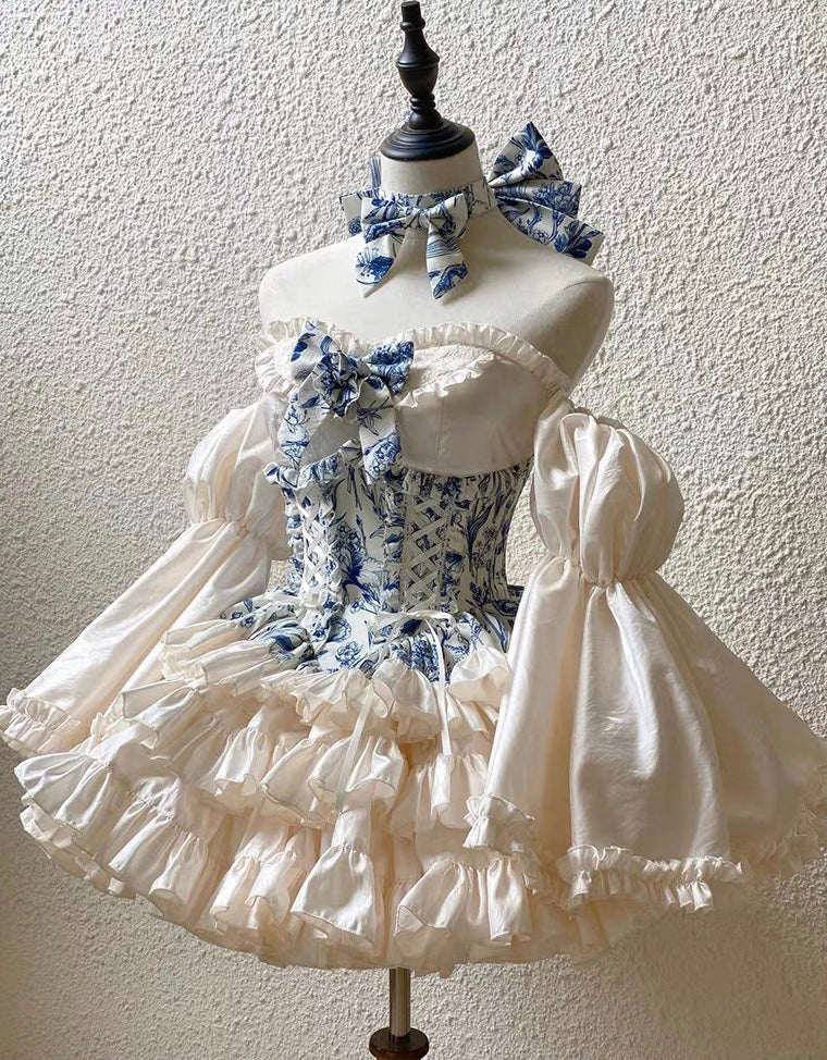 Blue Lace Marie Antoinette Style Short Dress – Heart of Doll