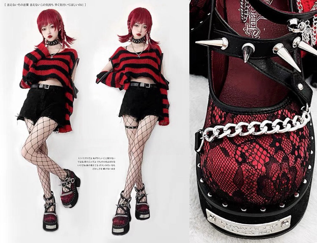 ♡ Dark Rose Witch ♡ - Dolly Platform Shoes