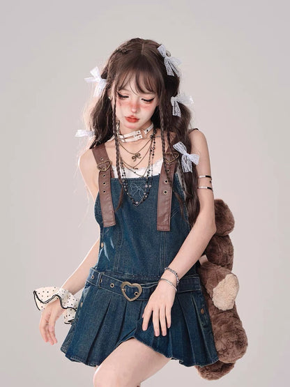 Heartfelt Summer Denim Overall Dress