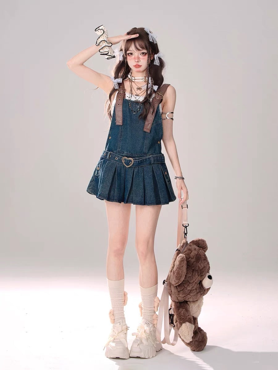 Heartfelt Summer Denim Overall Dress