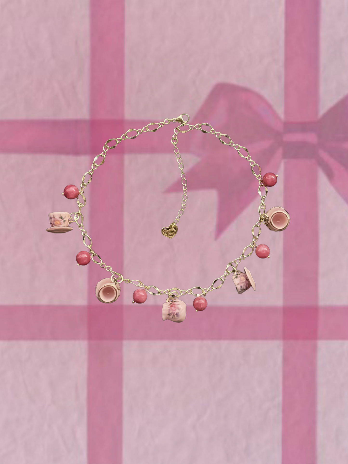 ♡ Garden Tea Party ♡ - Vintage Teacup Necklace/Bracelet